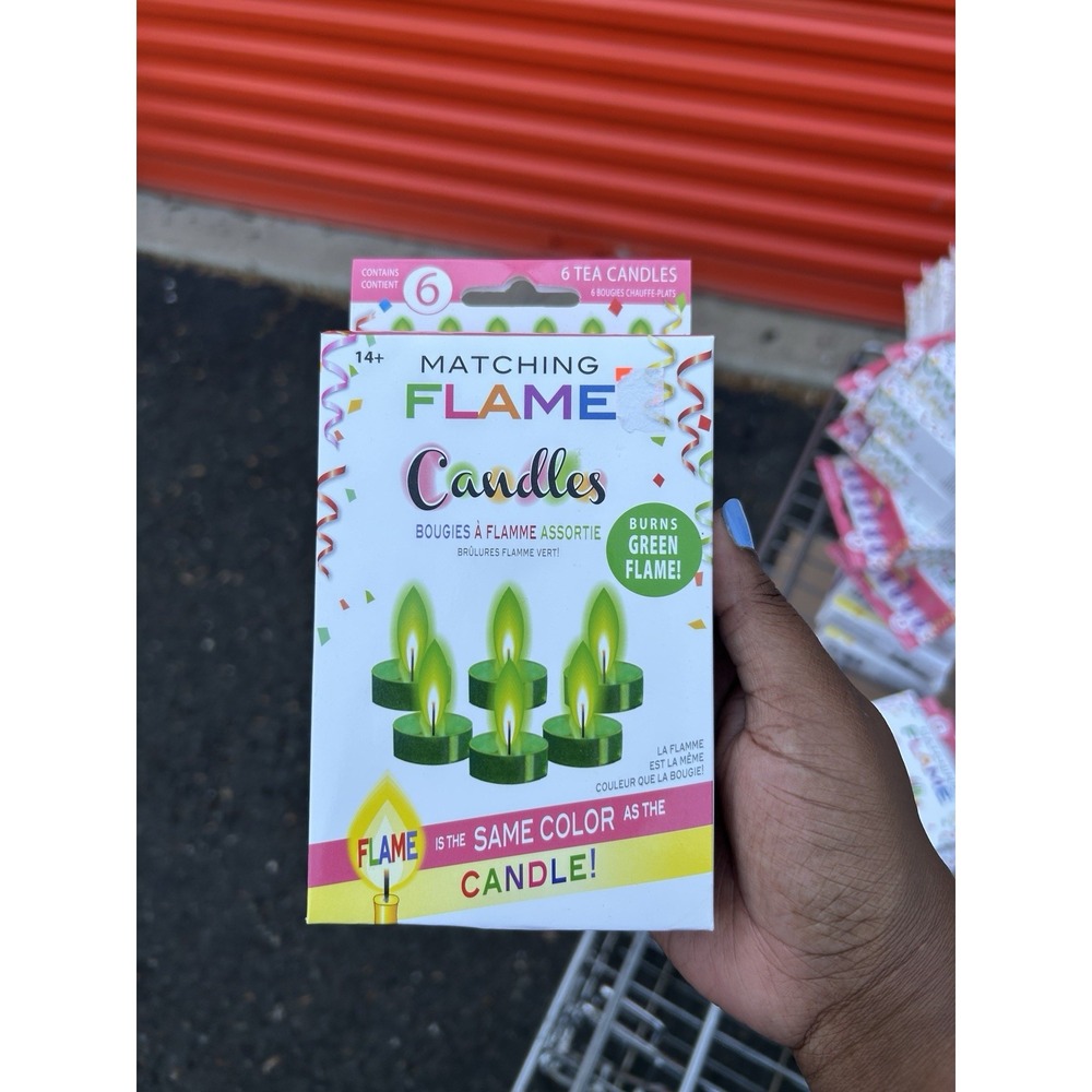 Forum Novelties Green Matching Flame Tea Light Candles 6 Pack Party Decor NIB